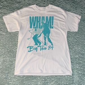 forever 21 oversized wham 80s band short sleeve graphic tee